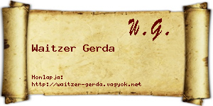 Waitzer Gerda névjegykártya
